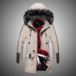 Winter Long Parkas Men Brand Cotton Padded Clothing Waterproof Thicken Jacket Coat men Fur Hooded Fleece Snowjacket Outwear 210603