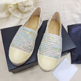 Luxury Designer Women Casual Shoes Top Quality Comfortable Flat Soled Slip On Slippers Fashion Outdoor Walking Ladies Platform Loafers Leisure Summer Espadrilles