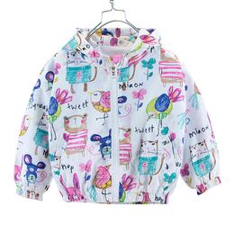 Jaqueta de menina Outwear desenhos animados padrão casaco para meninas criança crianças casacos casuais estilo inverno crianças roupas 210412