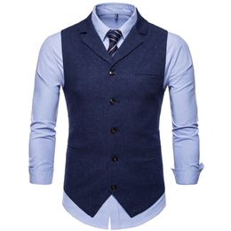 Dot Mens Waistcoat Formal Business Work Causal Slim Vest For Men Retro Gentlemen Groomsman Mens Suit Vests Solid Wedding Gilet 210524