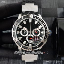 Diver 1503-151LE-3-HAMMER Miyota Quartz Chronograph Mens Watch Steel Case Black Shark Dial Rubber Strap With Pattern Puretime PTUN 2021 Stopwatch Watches F024c3