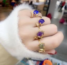 changing color retro mythical wild animal adjustable mood ring