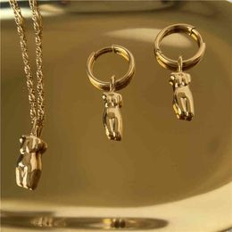 plain gold necklace Australia - 2021 New 18K Gold Plated Plain Gold Figure Face Stainls Steel Necklace Pendant Necklace Women Gift Tarnish Free Gold