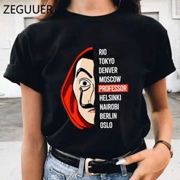 The House of Paper T Shirt Money Heist Women T-shirts La Casa De Papel Print Tshirt Funny Top Tee New Clothes T-shirt Female X0628