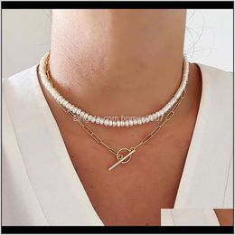 Chokers Necklaces & Pendants Jewelrybohemian 2 Layered Imitation Pearl Choker Women Gold Color Chain Necklace Ladies Jewelry Gift Drop Delive