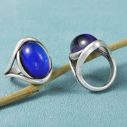 Factory Sale Awesome Colour Change Mood Stone Ring Emotion Feeling Real Antique Silver Plated Rings Jewellery