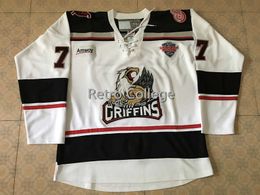 Grand Rapids Gryphons Hockey Jersey Embroidery Stitched Customise any number and name 29 Ryan Keller 39 Tyler Bertuzzi 9 tomas Holmstrom 25