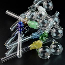 The Special Skeleton Single Ball Style Smoking Pipes Send Colour Randomly Pyrex Glass Oil Burner Pipe Oil Nail Smoke Accessories Hand Burning For Dab Rigs Tube SW21