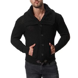 Maglioni da uomo Slim Fit in maglia con cerniera Warm Winter Business Style Men Sweaterp0805