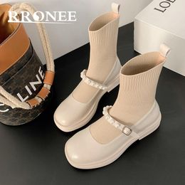 Boots 2021 JK White British Style Leather Shoes For Women Retro Flat Mary Jane Single All-match Platform Loafers