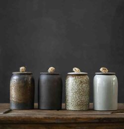 LUWU japanese ceramic caddies porcelain canisters storage tea or food