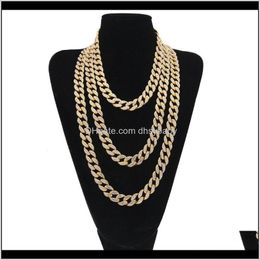 Pendant & Pendants Drop Delivery 2021 Mens Iced Out Rose Gold Sier Miami Cuban Link Chain Necklace Hip Hop Necklaces Jewellery N7Jm6