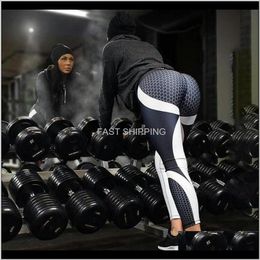 Women'S Leggings Apparel Womens Print Yoga Skinny Workout Gym Sports Training Cropped Pants Hip-Up High Waist Pockets Active Fegm5