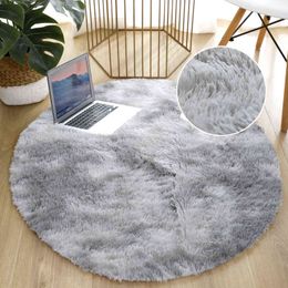 Round Plush Carpet for Living Room Anti-slip Fluffy Large Area Rug Thick Bedroom Decorative Carpets Floor Soft s Lounge