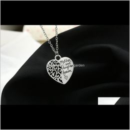 & Pendants Drop Delivery 2021 Alloy Hollow Love Pendant Necklace High Quality Sier Mother And Daughter Forever Heart Necklaces Jewelry For Mo