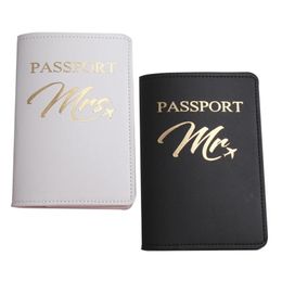 Card Holders Bride Groom Married Wedding Honeymoon Leather Passport Case Holder Travel ID Protector For Women Girls