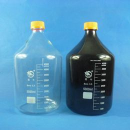 Lab Supplies 1Pcs/setBlue Cap Reagent Bottle 2000ml Transparent Brown Screw Mouth Yellow High Borosilicate Glass Fiber