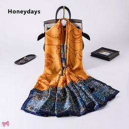 travel shawl Canada - Scarves Ginkgo Print Cotton Scarf Fashionable Lady's Warm Scarfs Out Of The Street Sun Shawls Vintage Travel Light
