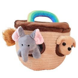 Noah's Ark Play House Plush Animals Sound Toys With Animal Stuffed Kids Education Soft Toddler Baby Gift 210728