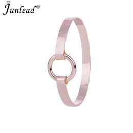 Fashion Expandable Wire Open Bangle Bracelet Manchette Women Belt Cuff Snap Button Jewellery Stainless Steel Bracelets Bangles