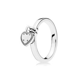 925 Sterling Silver Heart Ring Pendant Wedding Rings Original Box for Pandora Heart-Shaped Padlock Women luxury designer Jewelry Set