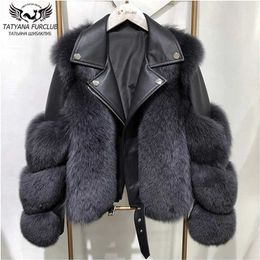 Winter Fashion Women Real Fur Coats With Genuine Sheepskin Leather Whole skin Natural Jacket Luxury Outwear 211124