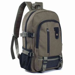 Men Vintage Canvas Backpack Rucksack Travel Sport Schoolbag Camping Bag Y1105