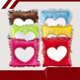 Sublimation Pillow Case lace edge blank peach heart Pillowcases Heat Transfer Printing Cushion 40*40cm Without Insert Polyester Pillows wmq903