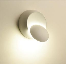 Wall Lamps Nordic Adjustable Creative Eclipse Light White/Black Led Lamp Luster For Home Modern Bedroom Bathroom Bedside