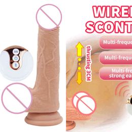 Nxy Sex Products Dildos Thrusting Dildo Skin Feeling Great Realistic Penis Soft Material with Suction Toys for Women Belt on Female Vibrators 1227