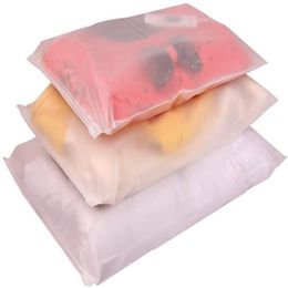 Travelling Storage Bag Frosted Plastic Reclosable Zipper Package Bags Reusable Packaging Pouch for Gift Clothes Jewellery