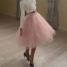 Quality 5 Layers Fashion Tulle Skirt Pleated TUTU Skirts Womens Lolita Petticoat Bridesmaids Midi Skirt Jupe Saias faldas 210401