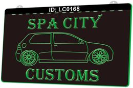 LC0168 Spa City Customs Car Light Sign 3D Engraving