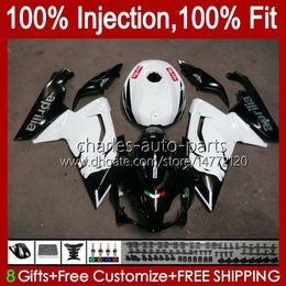 Injection Body For Aprilia RS4 RS-125 RSV RS 125 RR 125RR 06-11 34No.10 RSV-125 Blk white RSV125 RS125 R 06 07 08 09 10 11 RSV125RR 2006 2007 2008 2009 2010 2011 Fairings