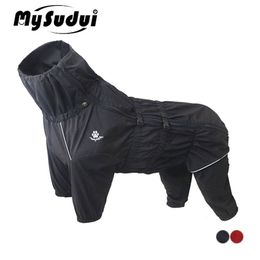 MySudui Wasserdichter Hundemantel, Jacke, Regenmantel, reflektierend, für mittelgroße und große Hunde, warme Haustierkleidung für den Winter, großer Overall 211027