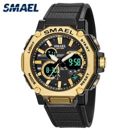 Wristwatches SMAEL Digital Men Military Watch 50m Waterproof Wristwatch LED Quartz Clock Sport Male Big Watches Relogios Masculino