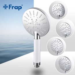 Frap Four Adjustment Water saving Round ABS shower head white plastic hand hold bath shower Bathroom Accessories F008 210724