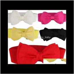 Belts & Accessories Drop Delivery 2021 Wholesale Bow Tie Belly Body Sculpting Waist Girdle Female Fashion Elastic Decorative Belt Zeupy