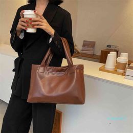 Shoulder Bags Fashion Solid Colour Women Large Capacity Underarm Handbags tote Simple Casual PU Leather Female Dialy