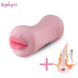 NXY Vibrators Vagina Mouth Masturbation Cup Male Artificial 3D Realistic Erotic Sex toys Masturbators Intimate product for Men 1119