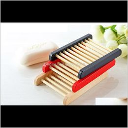 Dishes Natural Wood Dish Wooden Tray Holder Storage Soap Rack Box Container For Bath Shower Plate Bathroom Wen4663 Hxeya Ha3Ke