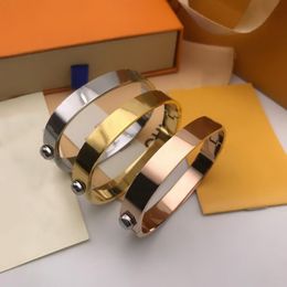 New Fashion Bangle Rose Gold Silver Stainless Steel Luxury Simple Cross Pattern Buckle Jewelry Women Mens Bracelets