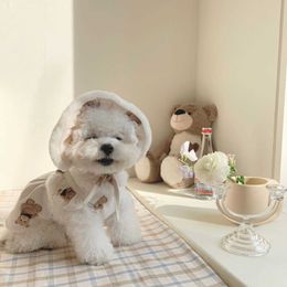 INS style Korean spring cute bear suspender Bichon Teddy skirt pet clothes small dog dress