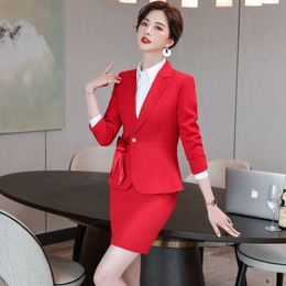 Professional Women's Suits Office Pants Two-piece Autumn Casual Ladies Jacket Female Work Clothes Interview Outfit 210527