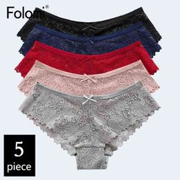5 pcs/pack ! Sexy Pantie Lace Transparent Underwear Ultra Thin Lingerie XXL 210730