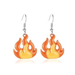 Funny earrings fashion cartoon acrylic Colour flame flame earrings personality fun earring