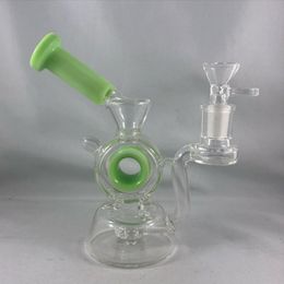 9inch Glass Bong water smoking pipe hookah Recycler with perc dab rig big shisha for smking