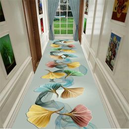 Carpets Nordic 3D Flower Modern Hallway Carpet Floor Runners Rug Bedroom Long Corridor Anti-Slip For Home El Aisle Party Wedding