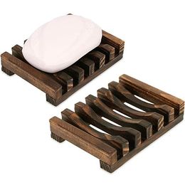 2021 Soap Holder Dish Bathroom Shower Storage Support Plate Stand Wood Box Natural Soap Dishes