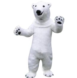 Fursuit Short-haired White Bear Mascot Costume Halloween Christmas Fancy Party Cartoon Character Outfit Suit Adult Women Men Dress Carnival Unisex